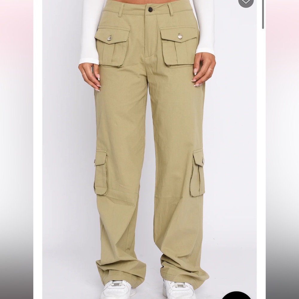 White Fox Boutique Olive Cargo Trousers NWOT